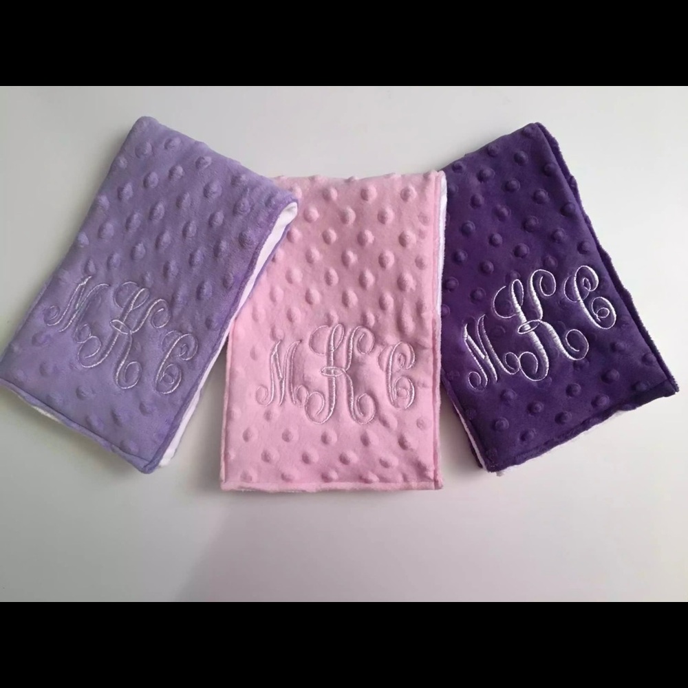 Made to Order - Three (3) Minky dot burp cloths